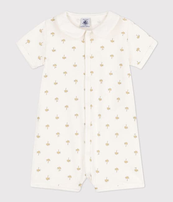 Combinaison courte palmiers en coton bébé