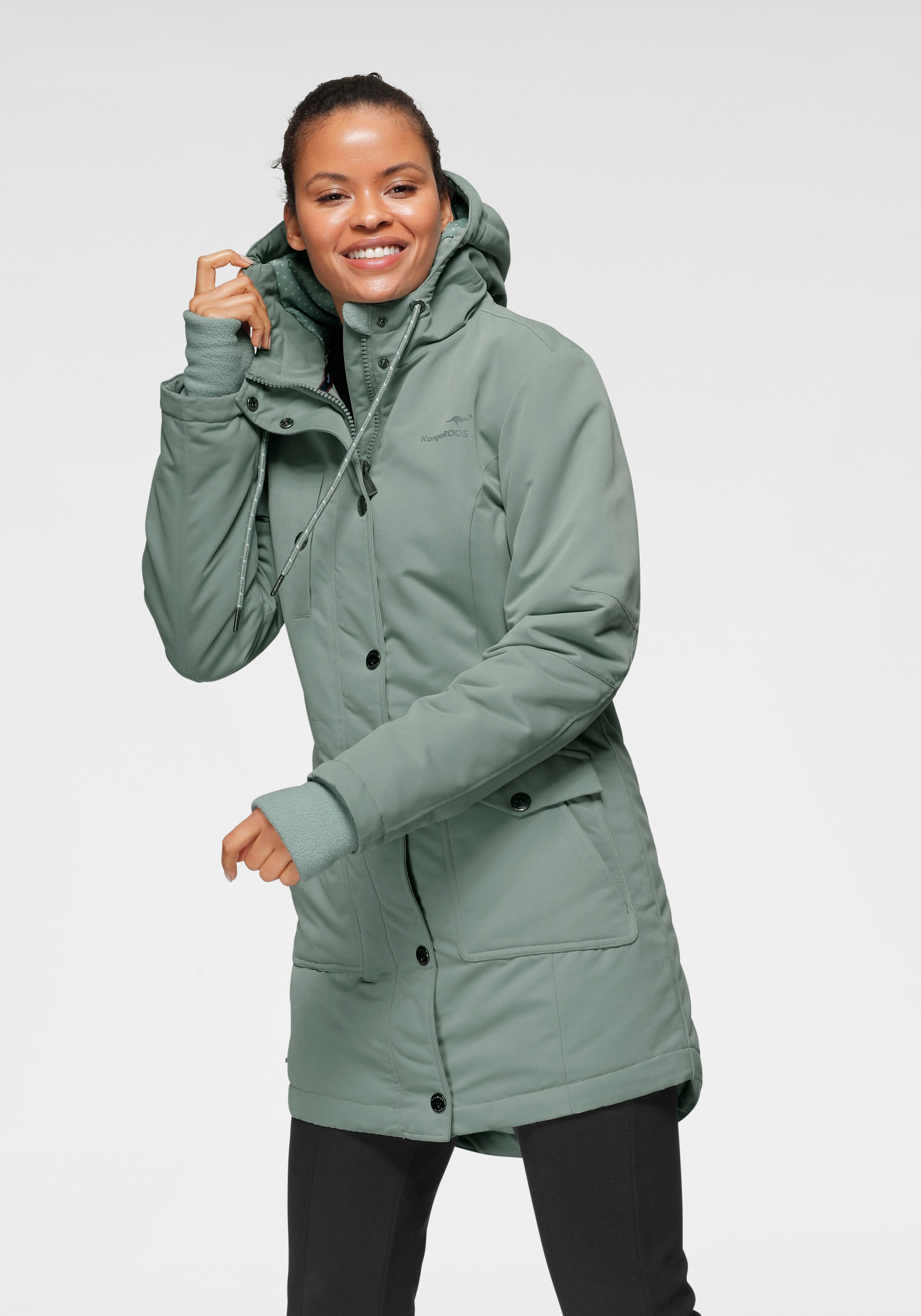 KangaROOS Langjacke mit Kapuze für den Übergang,  aus leichtem Webmaterial,  modisch