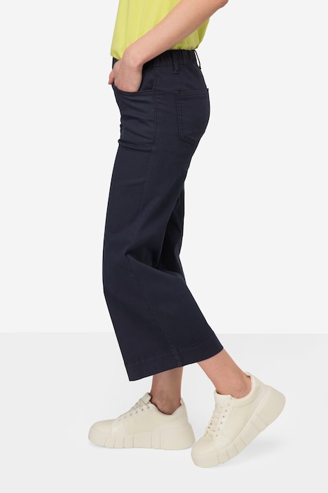 Culotte, wadenlang, weites Bein, Elastikbund