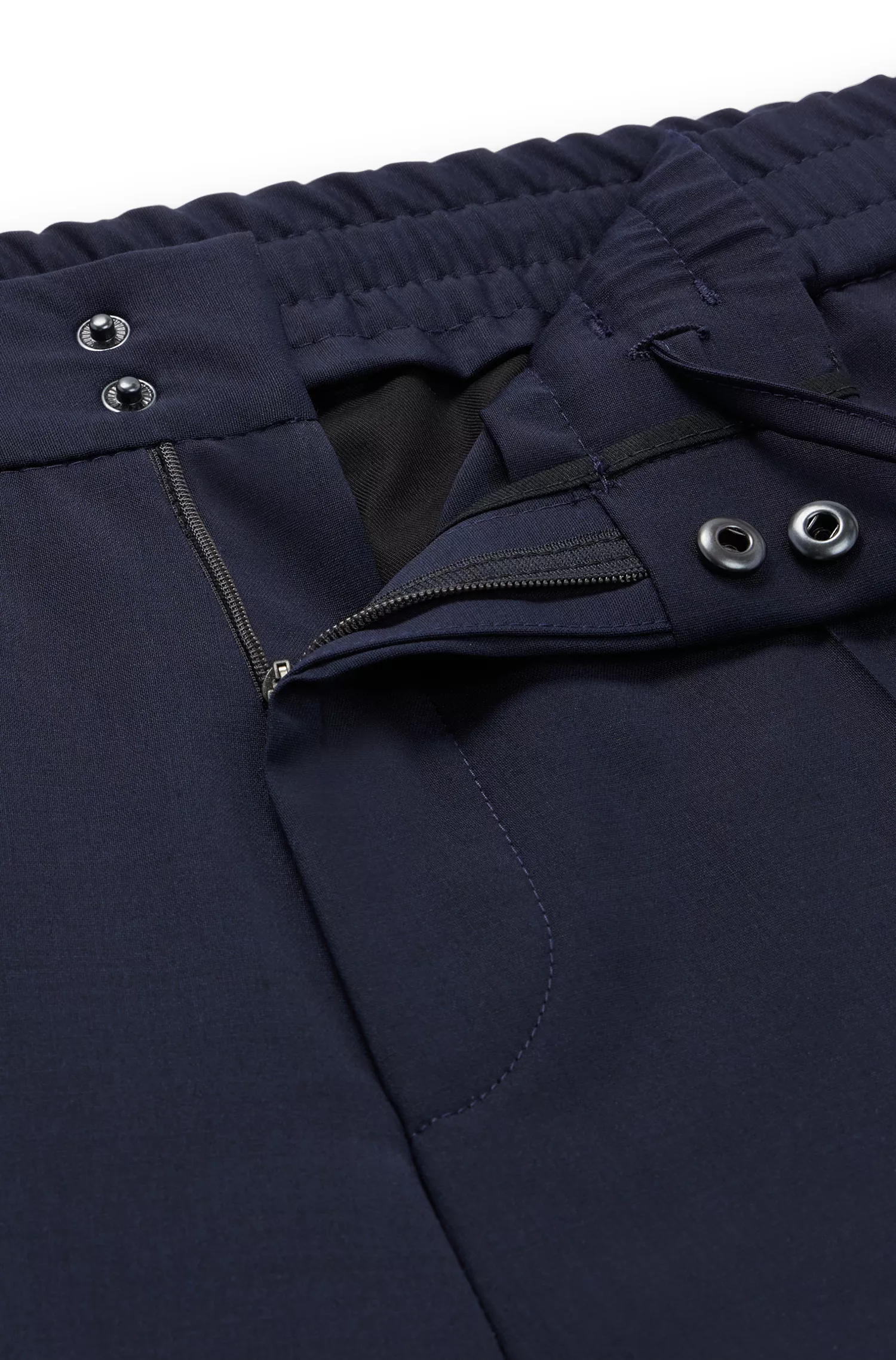 Calças HUGO vermelhas, extra slim fit, em mistura de lã super flexível.