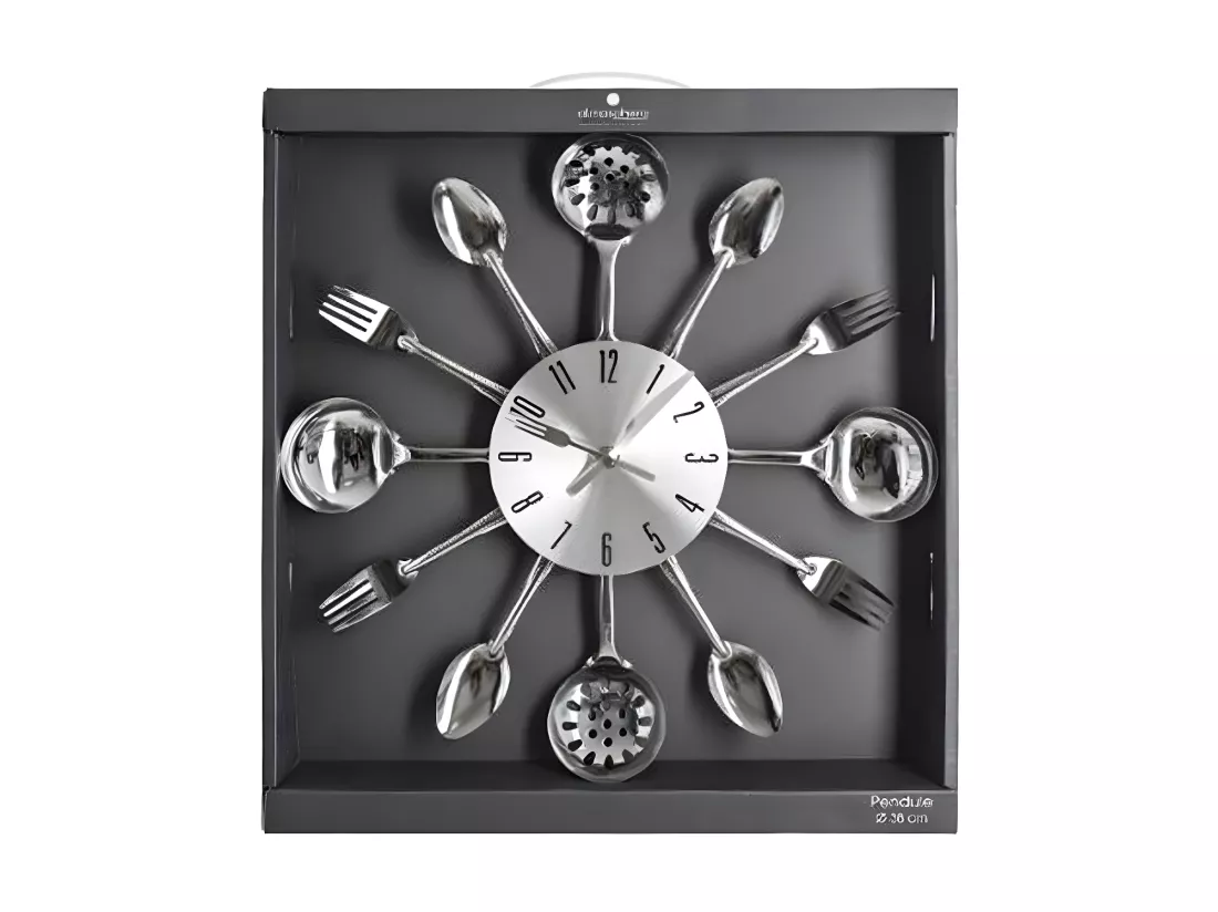 Pendule murale en métal déco cuisine D 38 cm