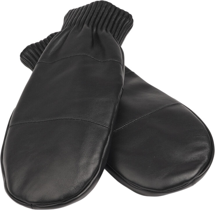 Lovelies BERGAMO - THICK LEATHER MITTENS W/ FLEECE LINING Black
