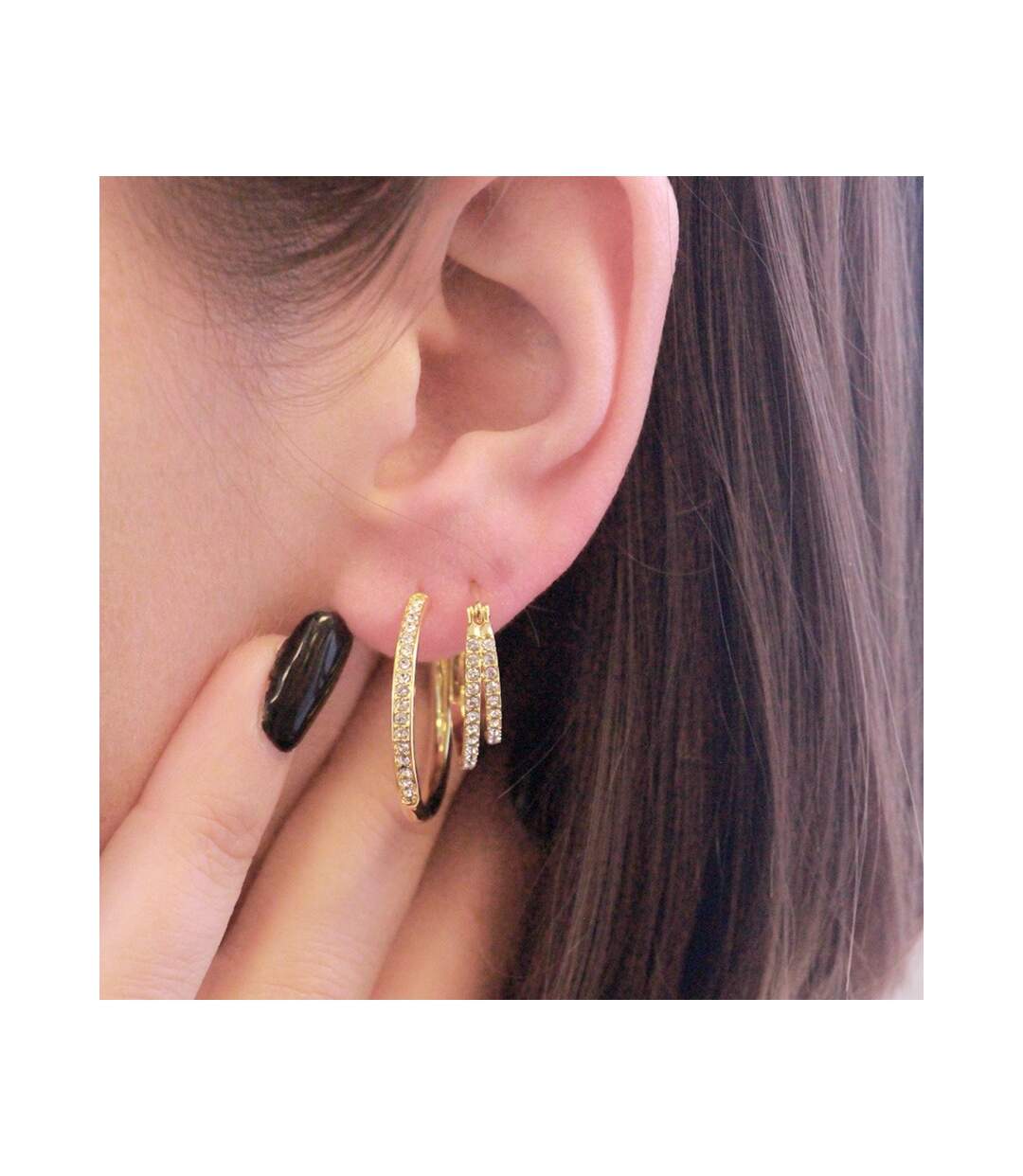 Boucles d'oreilles Chic - Or Rosé et Cristal