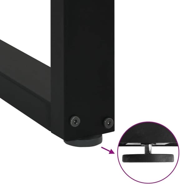vidaXL Spisebordben U-formet 2 stk svart 80x(72-73) cm stål