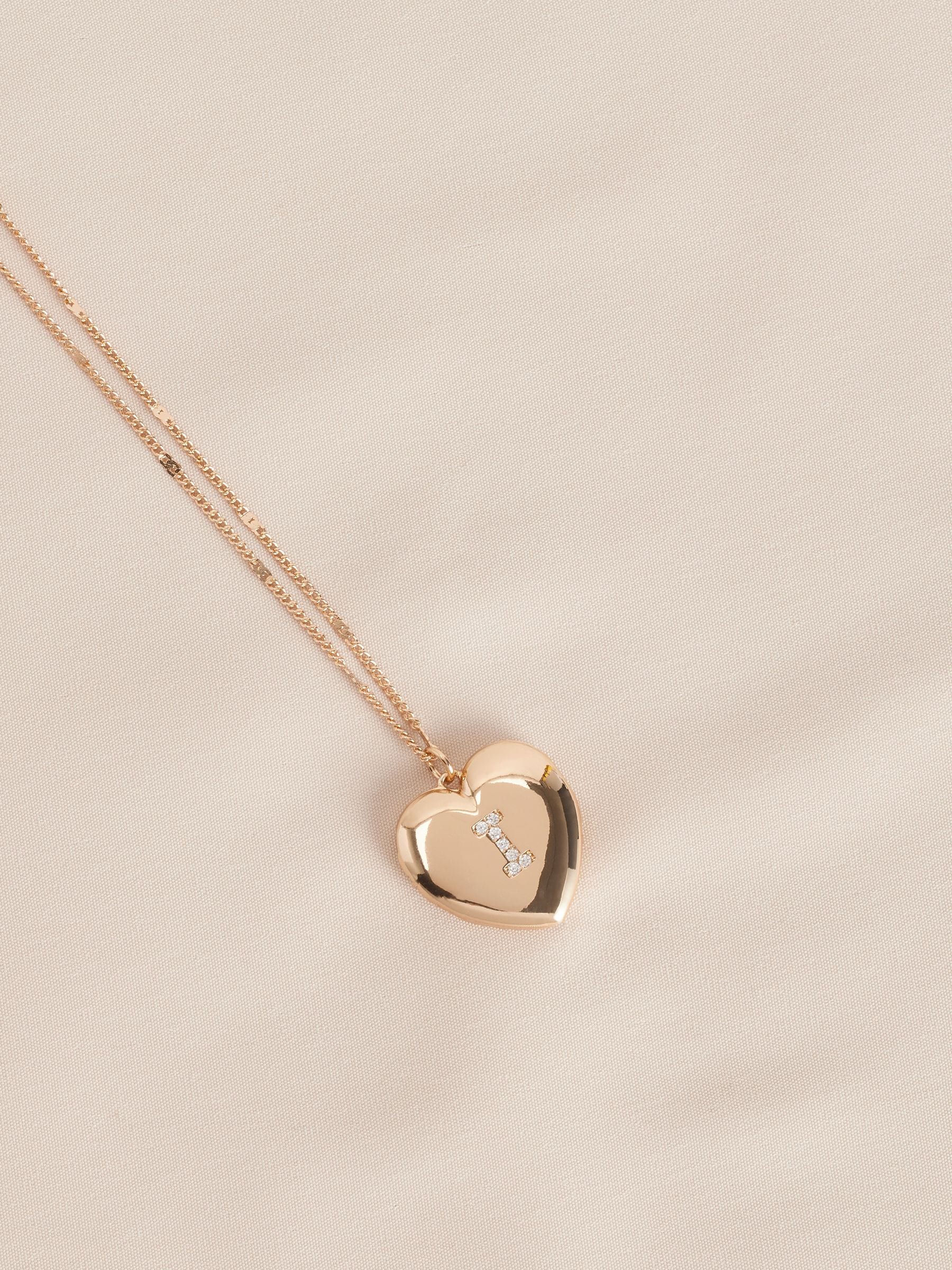 Goudkleurig - Initial Heart Locket Necklace