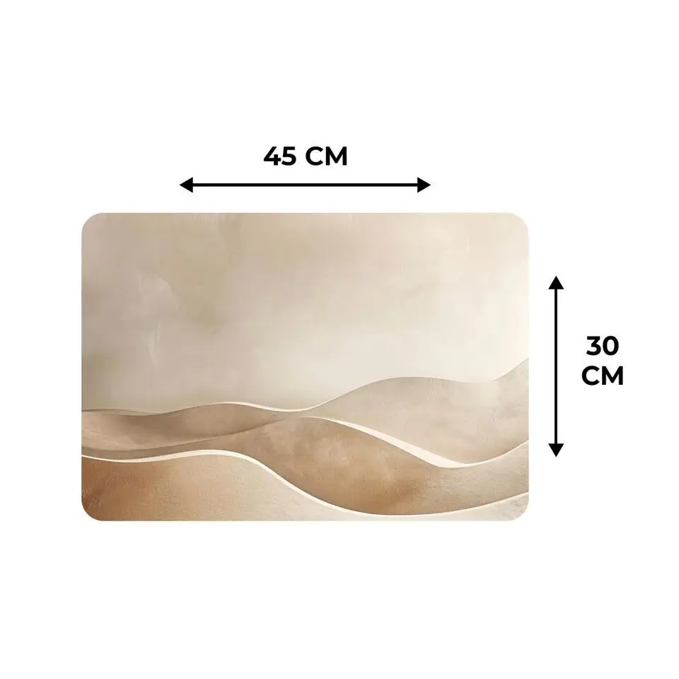 MuchoWow Placemat (6stuks) 45x30cm Beige Natuur Abstract