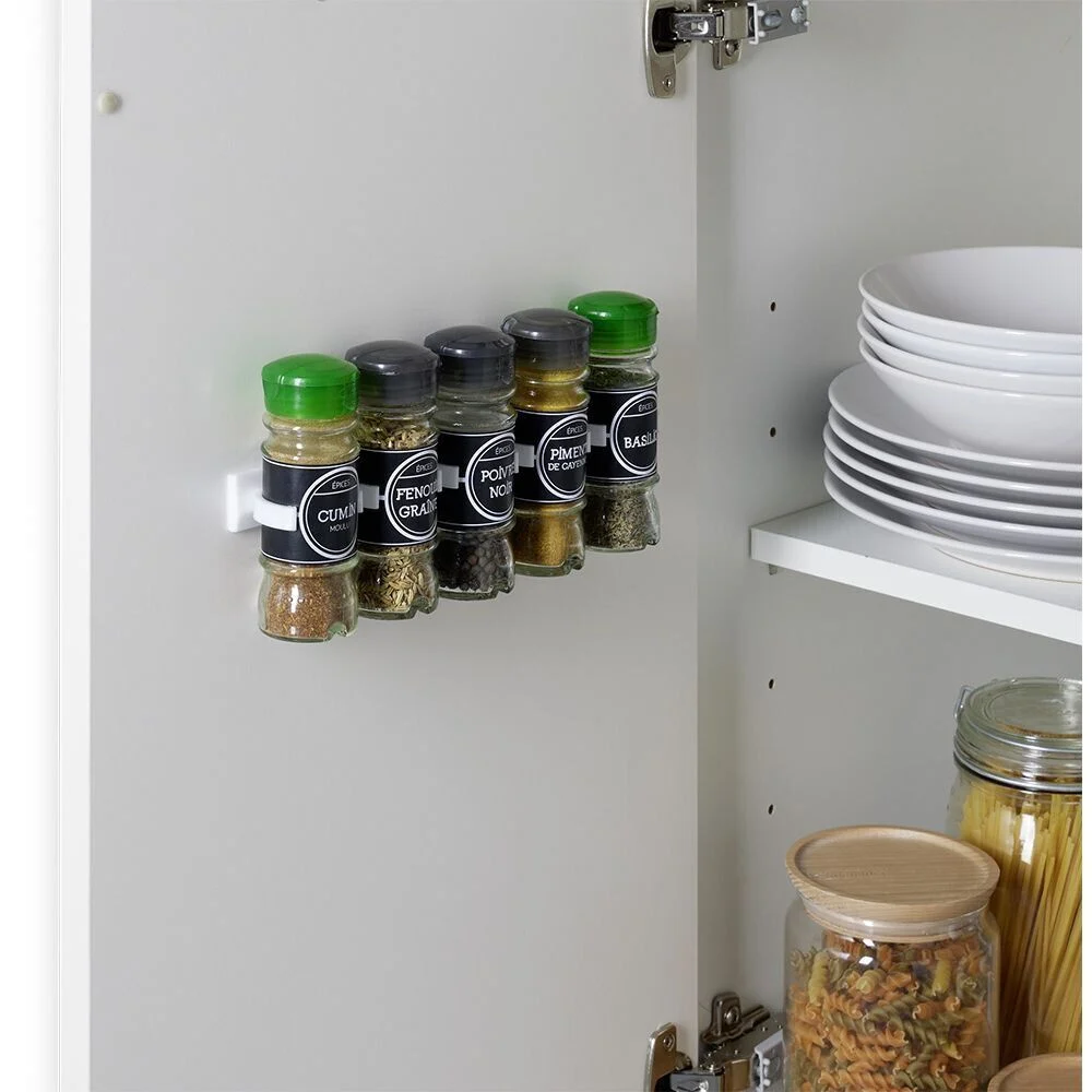 Lot de 2 porte-épices adhésifs support de rangement pour bocal