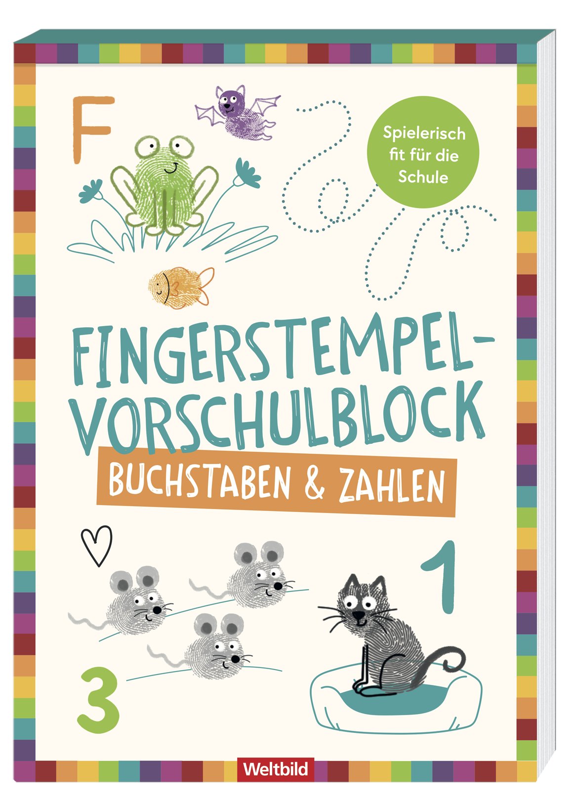 Fingerstempelblock Zahlen & Buchstaben