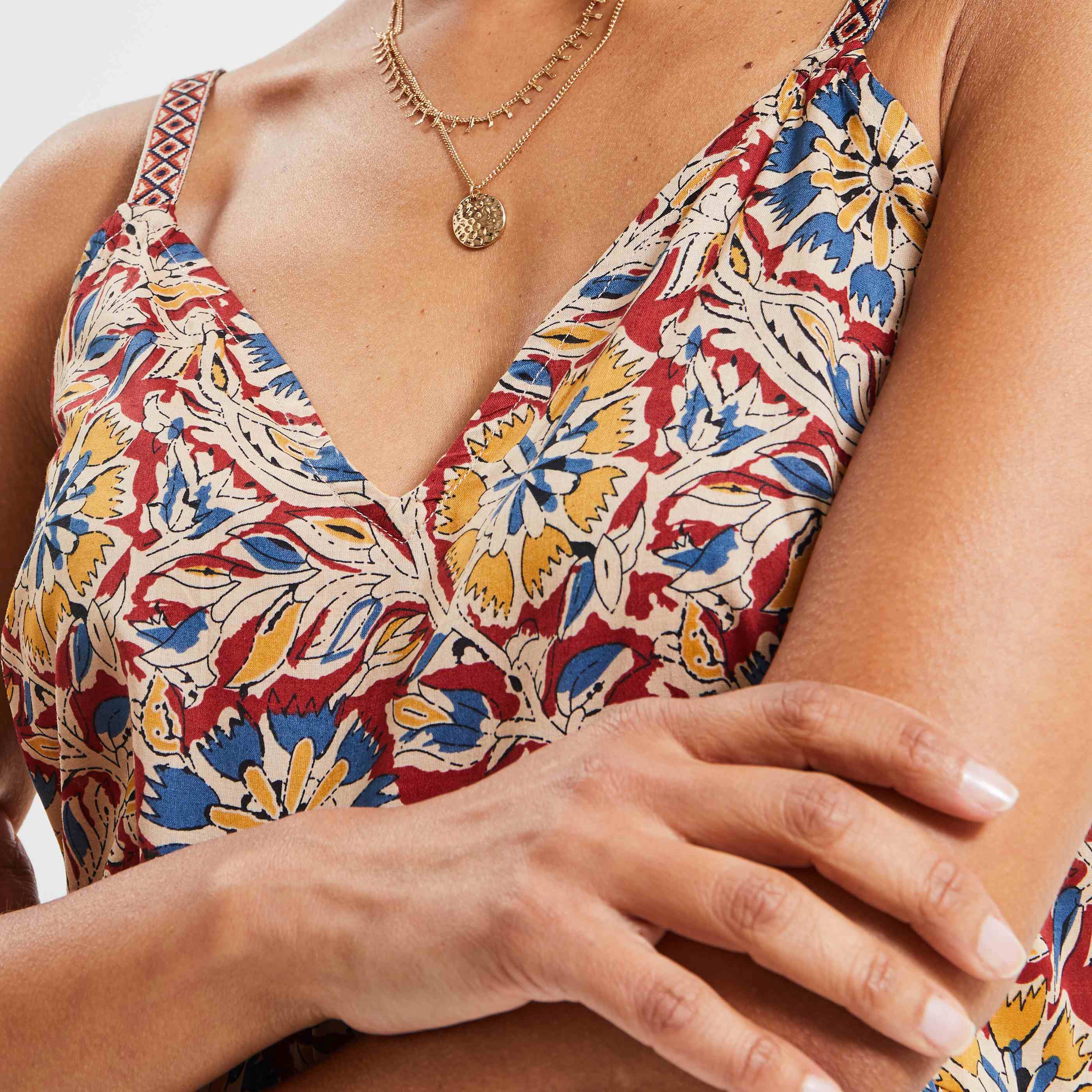 Robe imprimée femme - MARRON