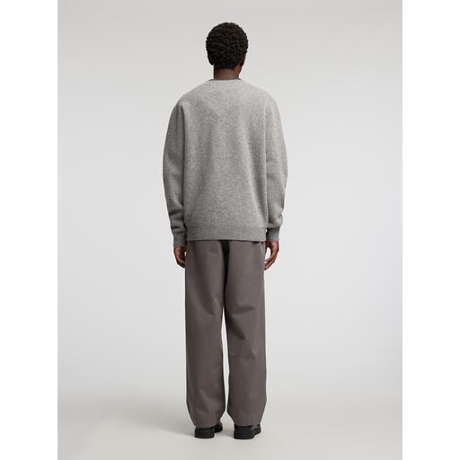 Annarr Ragi Wool Striktrøje, Medium Grey Melange, L