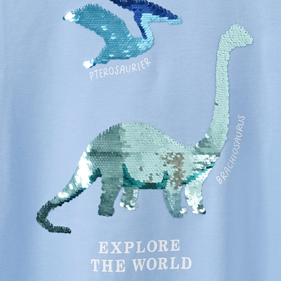 Yigga Jungen T-Shirt mit Wendepailletten hellblau