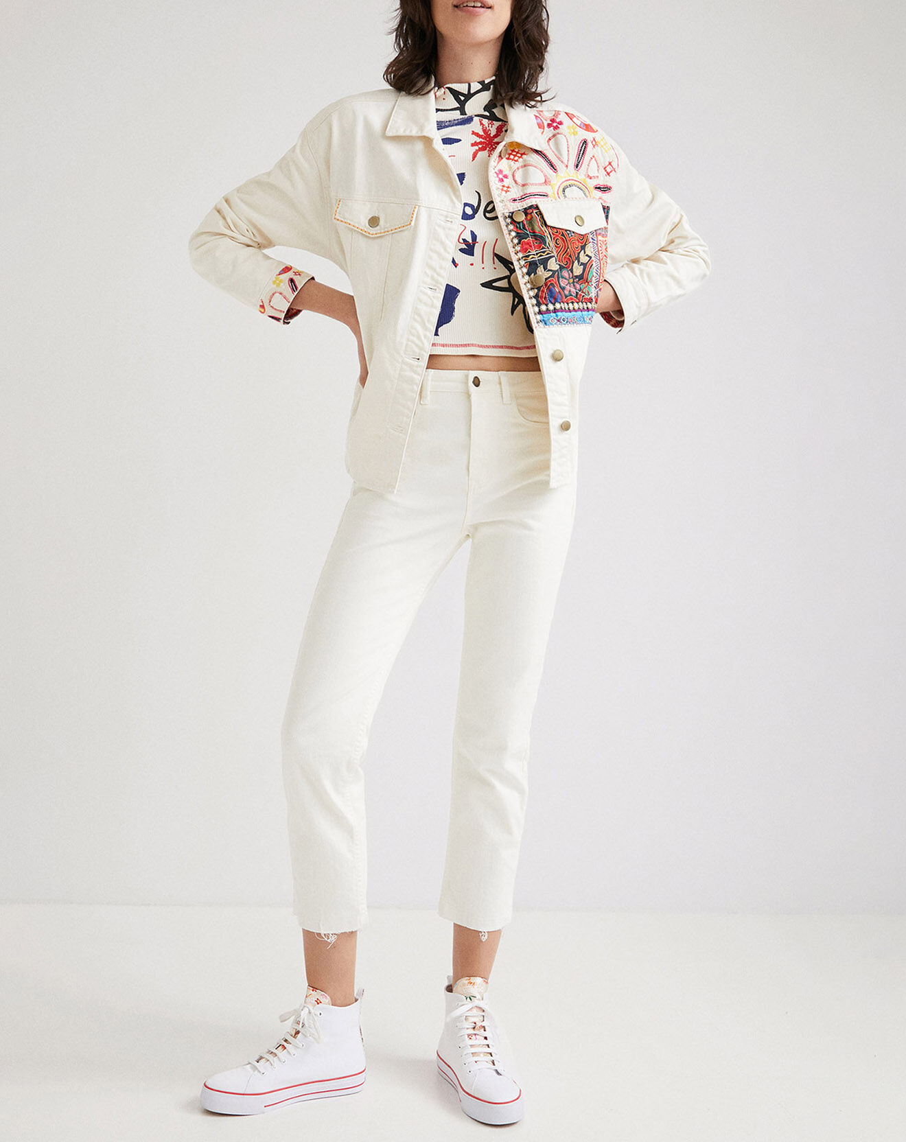 Desigual Veste en jean Jade blanche