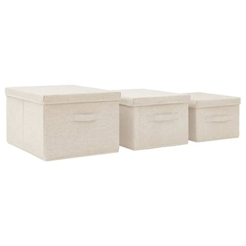 vidaXL - Opbergbox Opbergboxen - Crème - Stof