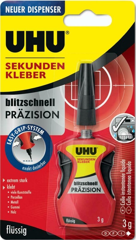 UHU Sekundenkleber blitzschnell Präzision, flüssig, 3 g