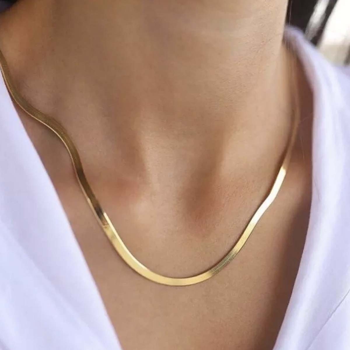 Collier fin en chaine italienne - Laiton plaqué or