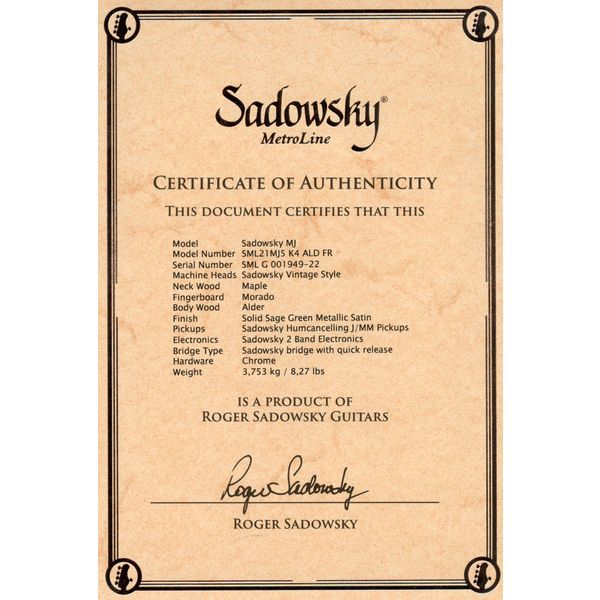 Sadowsky MetroLine 21-5 Vin MM MO SGM