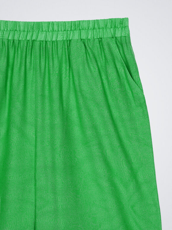 Calça reta em jacquard - Verde