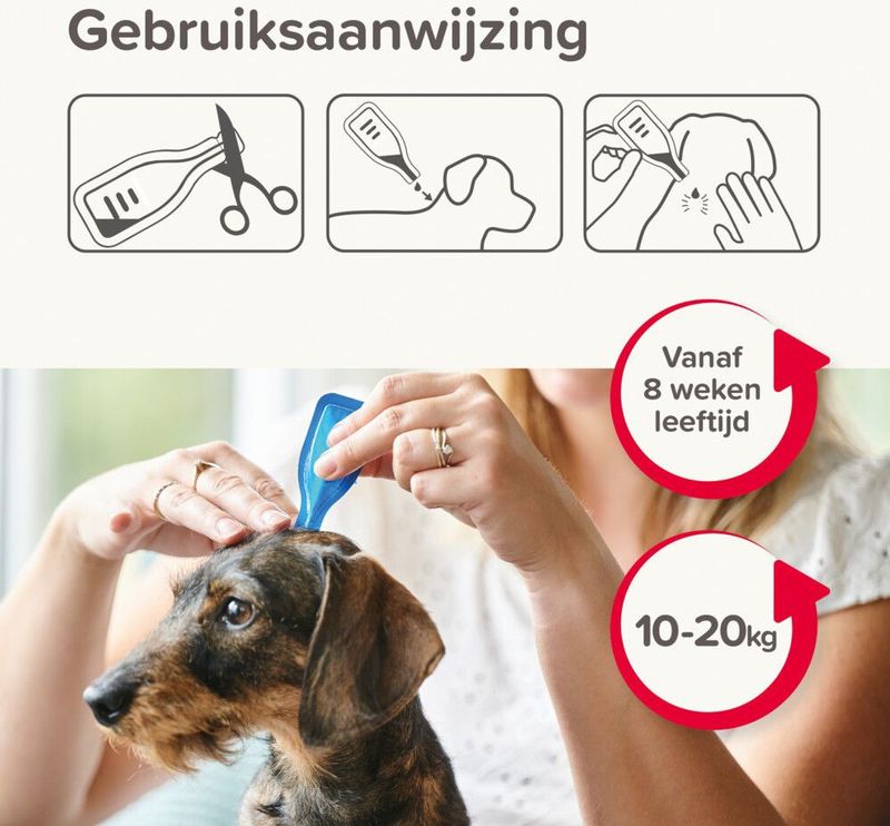 Beaphar - Combotec - Anti Vlooien en Teken Druppels - Hond 10-20 kg - 2 Pipetten