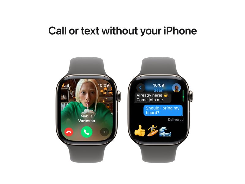 Apple Watch Series 10 46 mm LTE Natural Titanium Sport Grau Eine glatte Zehn