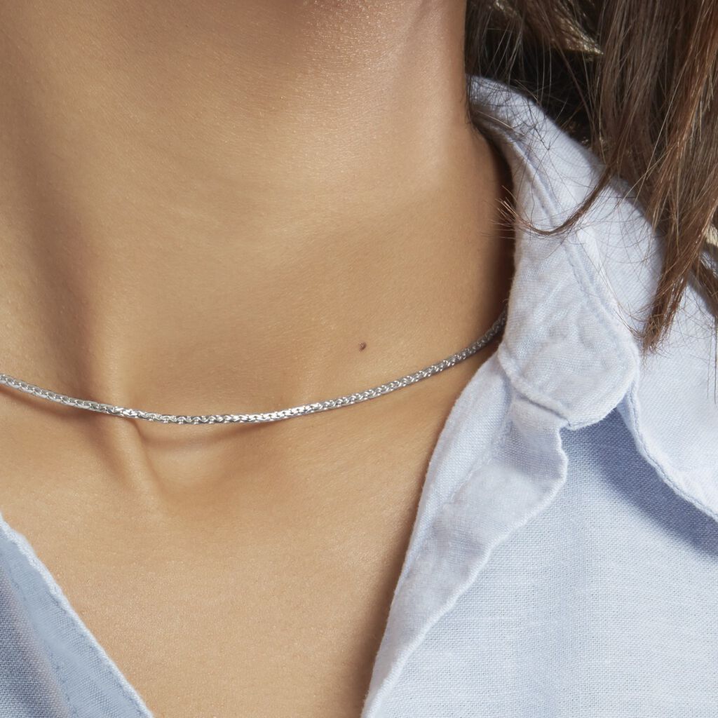 Collier Ivy Maille Haricot Or Blanc