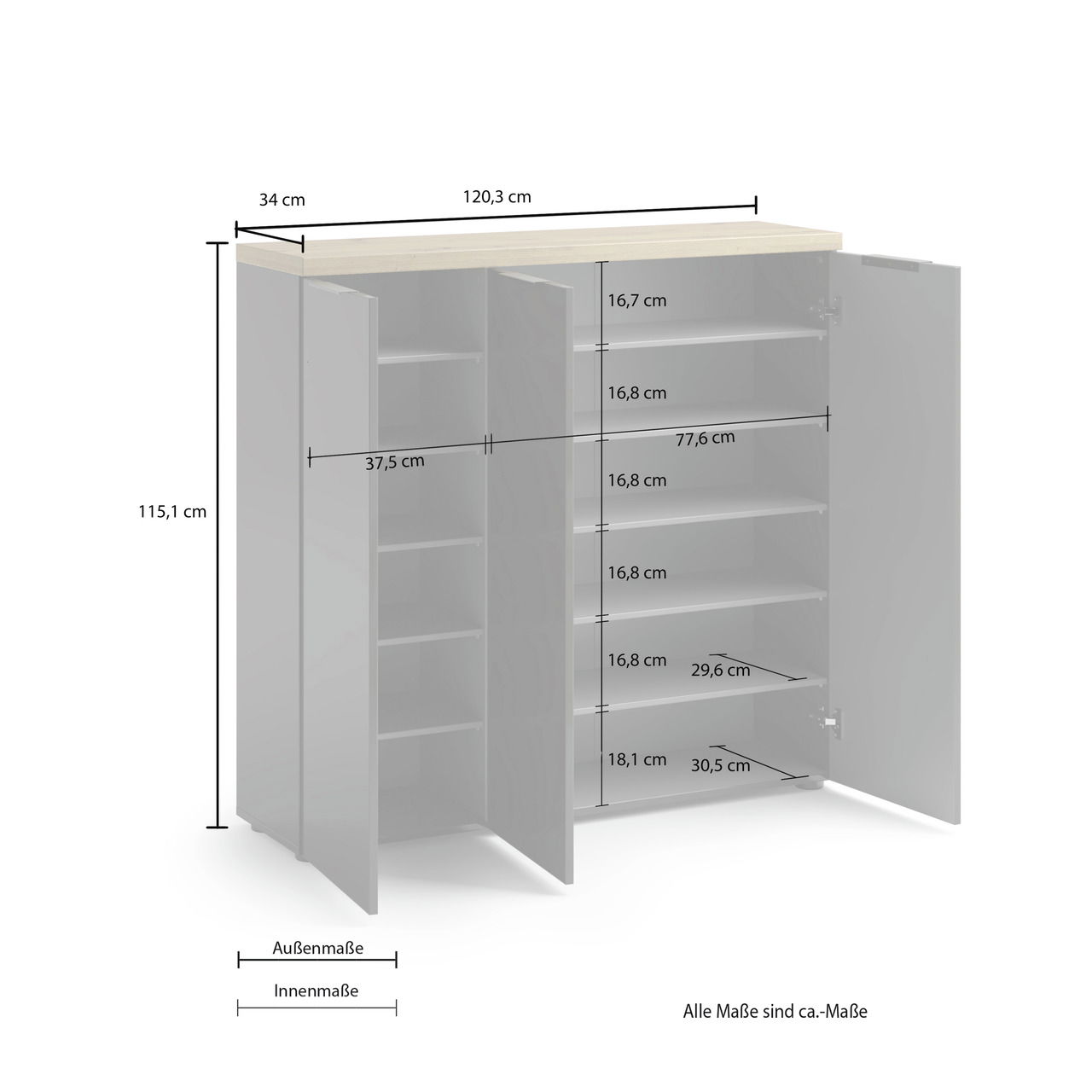 XORA XL-Schuhschrank IDEA ANTHRAZIT
