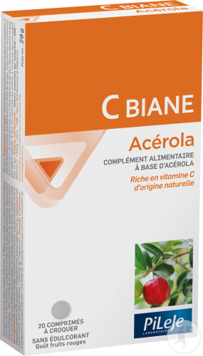 PiLeJe C Biane Acérola Goût Fruits Rouges 20 Comprimés À Croquer