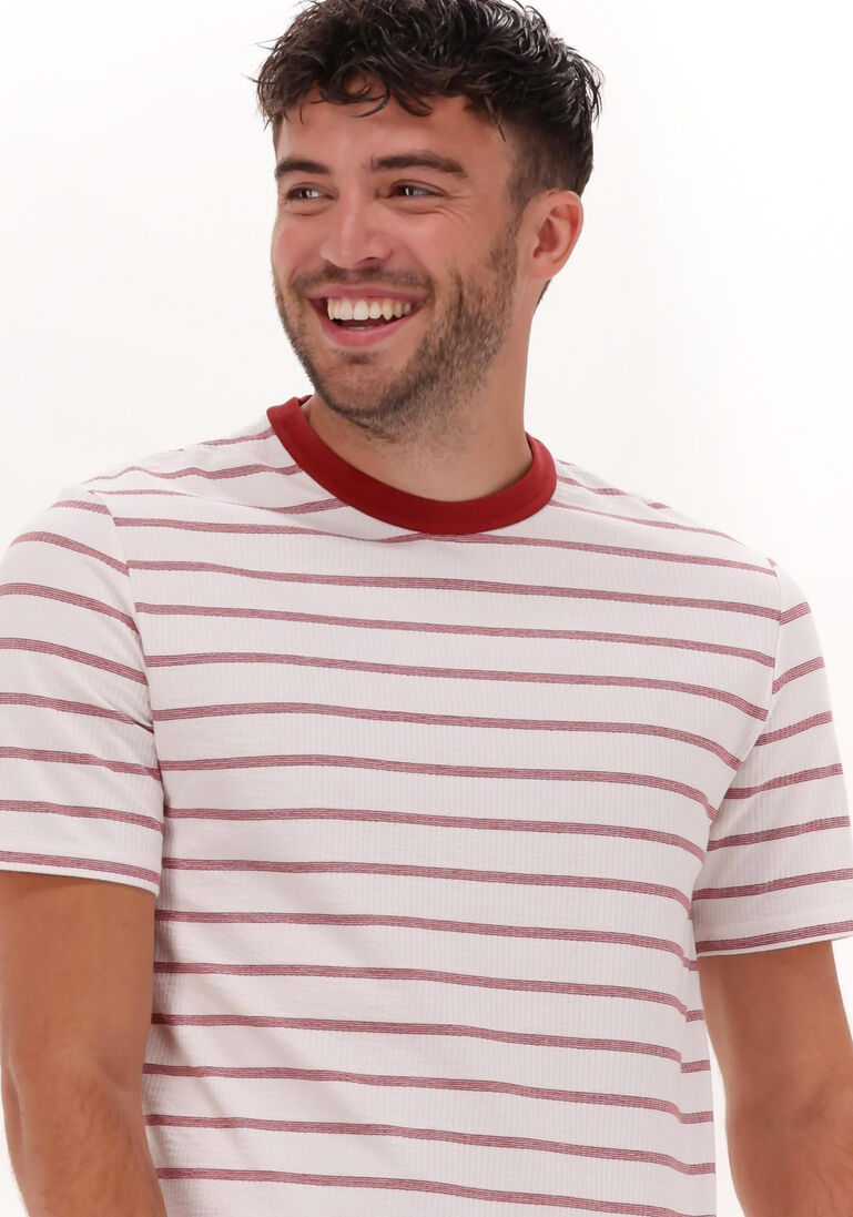 SCOTCH & SODA rode scotch & soda t-shirt waffle jersey breton t-shirt