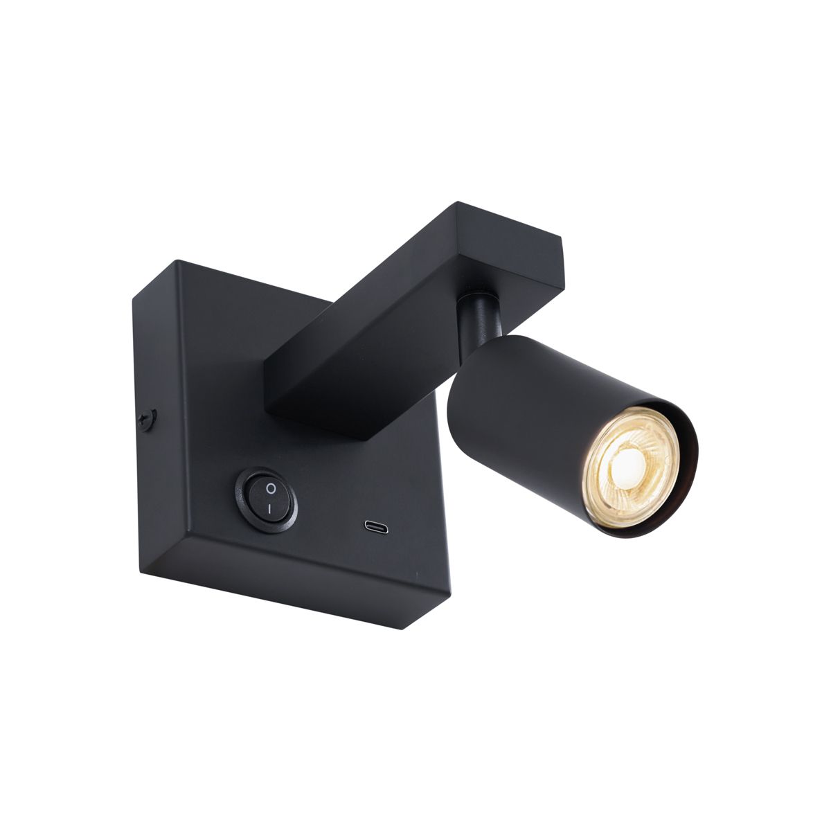 Moderne wandlamp zwart met USB-C kantelbaar - Rex