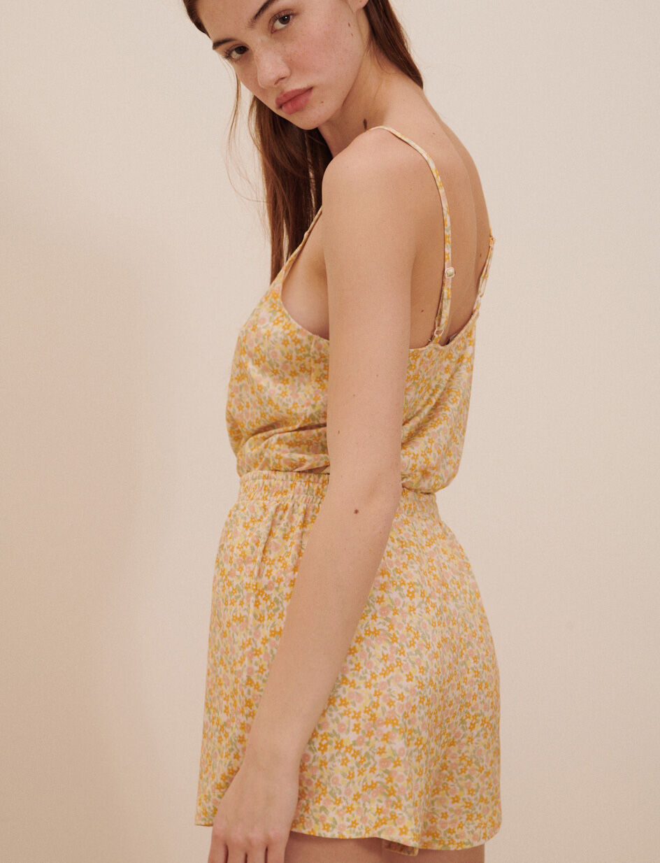 Short de pyjama - fleur senteurs jaune