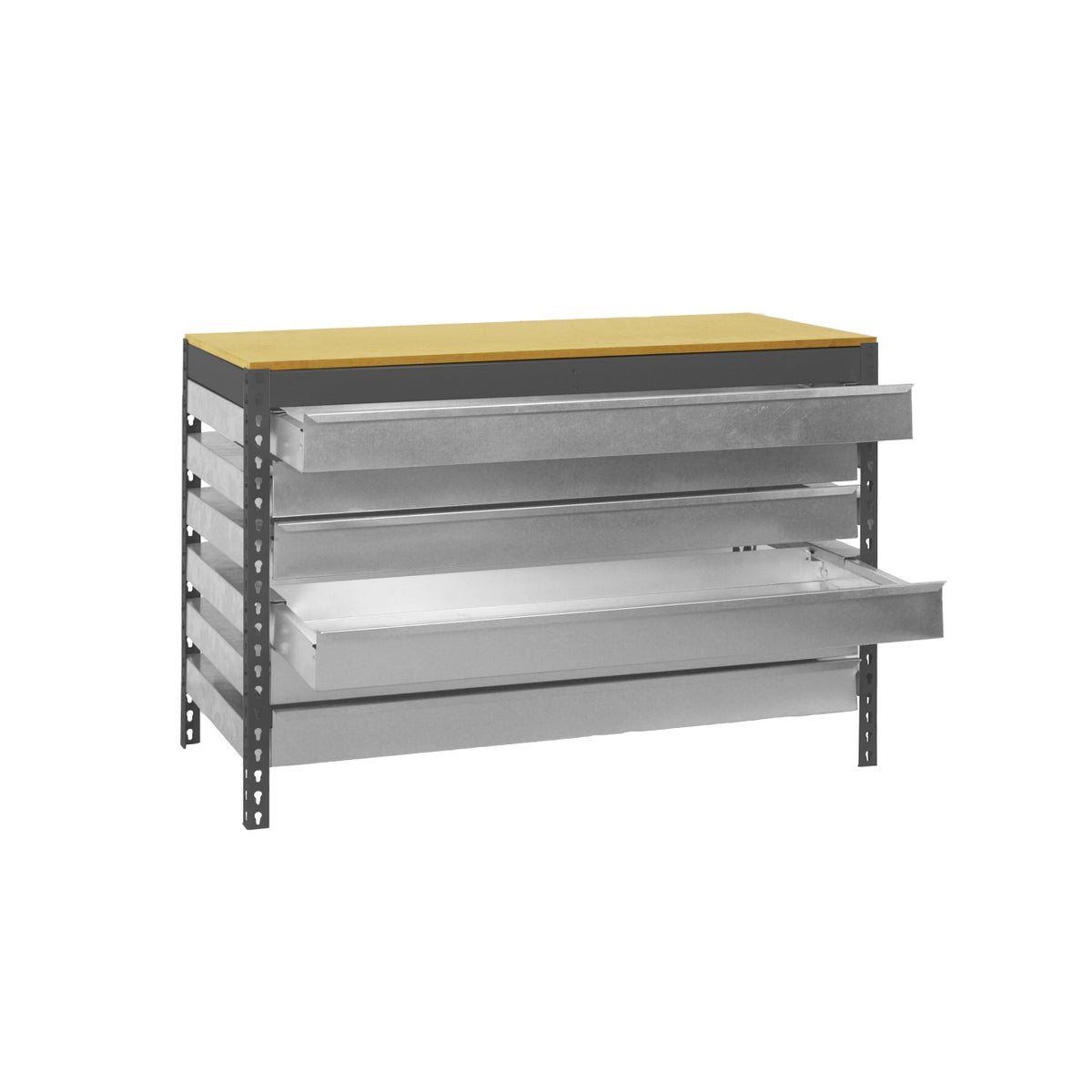 PROREGAL Buffalo werkbank met laden, afmetingen (H x B x D): 84 x 90 x 61 cm, draagvermogen: 600 kg, antraciet