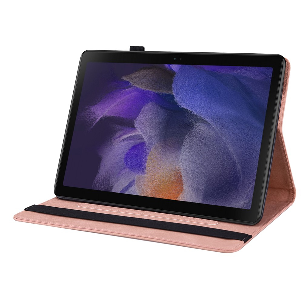 Samsung Galaxy Tab A11  Plus / A9  Plus Leder Tasche Flip Cover Schmetterling Imprint - Rosa