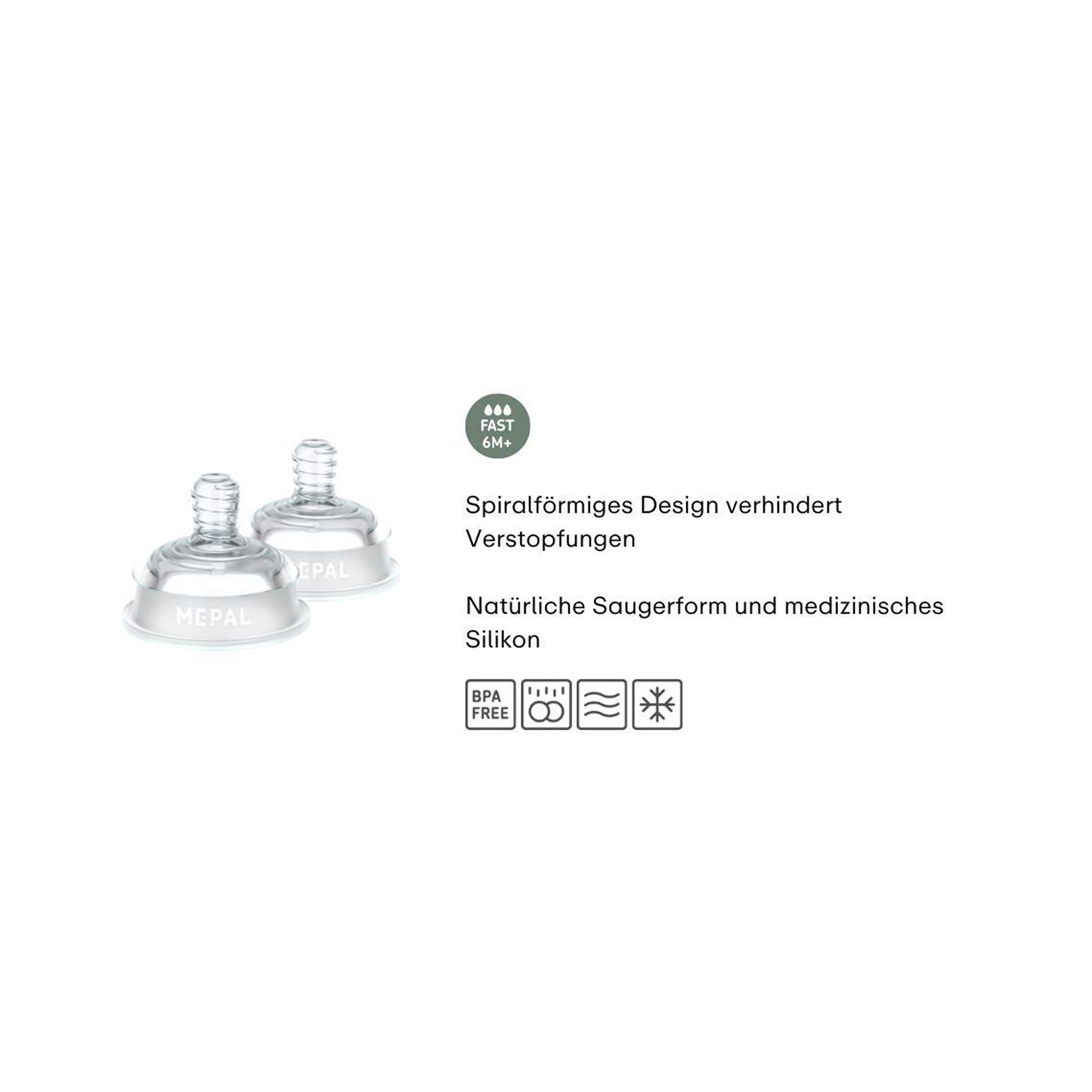 Mepal - Mio 2-er Pack Trinksauger, ab 6 M