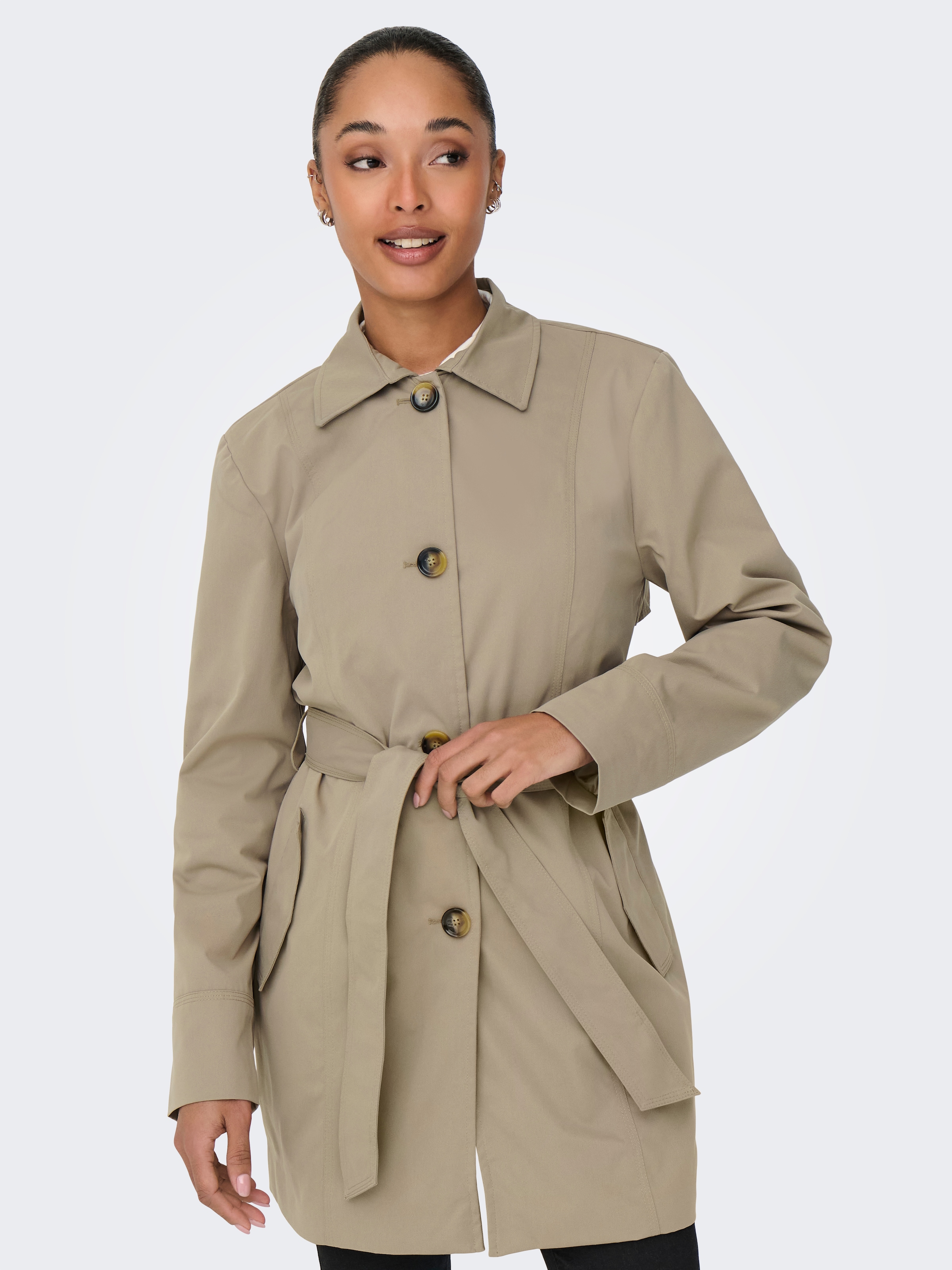 JDY Trenchcoat »JDYISADORA TRENCHCOAT OTW HAB NOOS«, mit Bindegürtel in der Taille