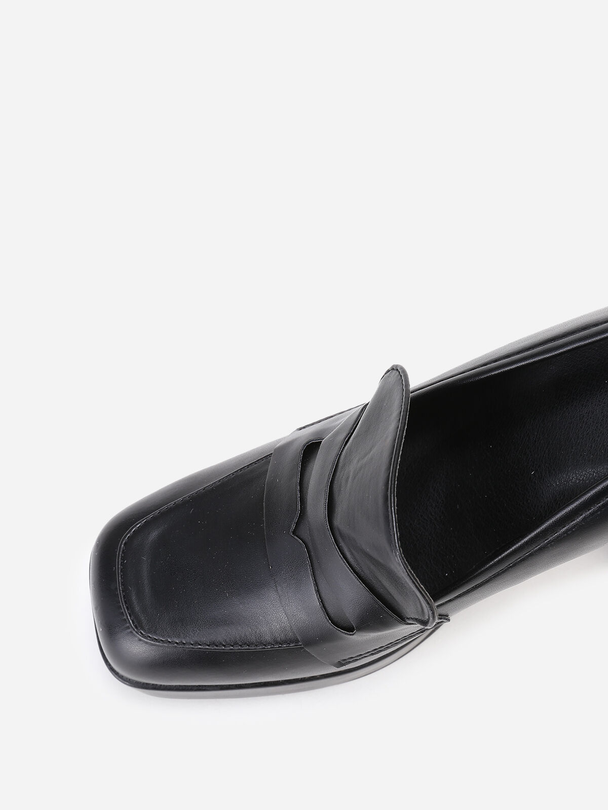 Mocassins à talon trapèze- Noir