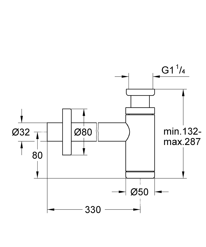 Grohe designsifon 1 1/4'' chroom