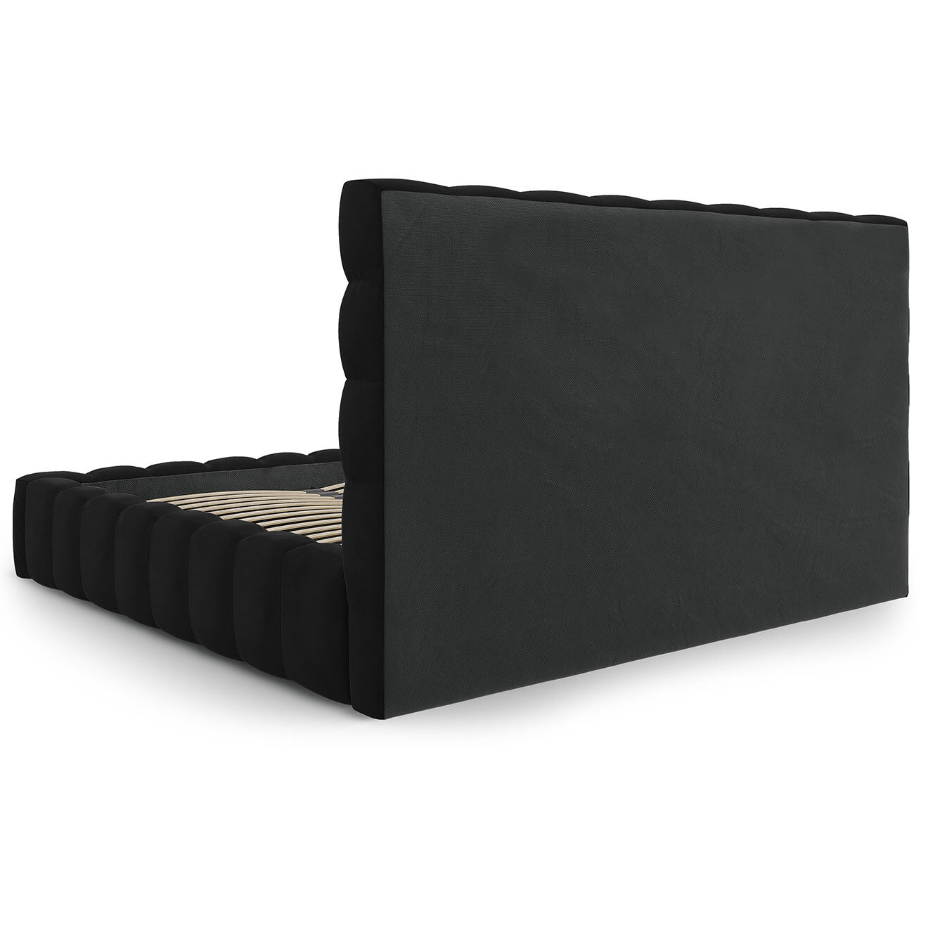 Cosmopolitan Design Lit avec coffre de rangement Bali Velours noir - 200x200 cm