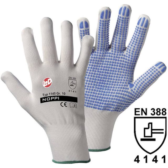 L+D NOPPI 1145-9 Nylon Arbejdshandske Størrelse (handsker): 9, L EN 388 CAT II 1 Paar