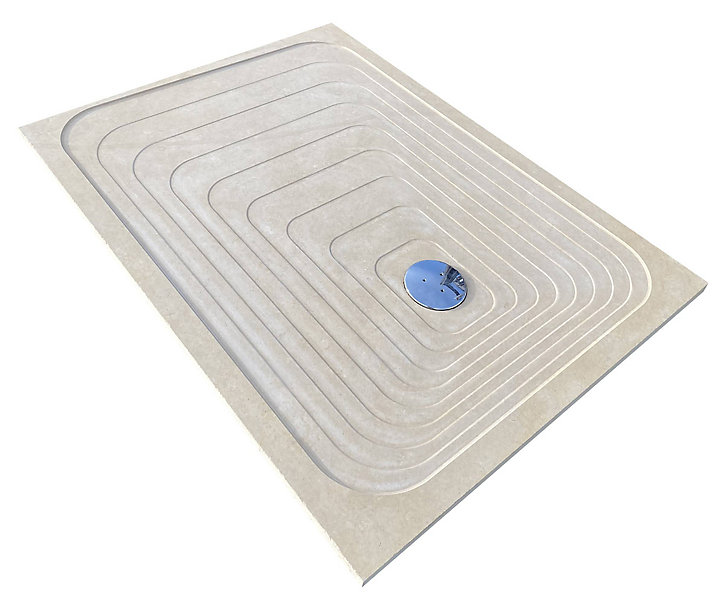 Receveur de douche à poser extra-plat pierre naturelle Atelier Galinier 90 x 120 cm