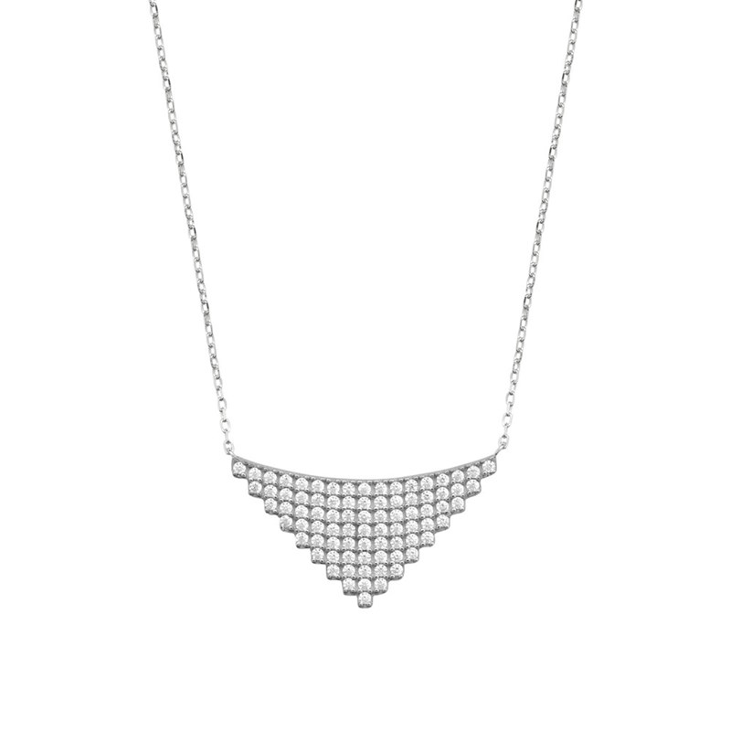 Collier Femme - Argent 925 - Oxyde de zirconium - Longueur : 45 cm