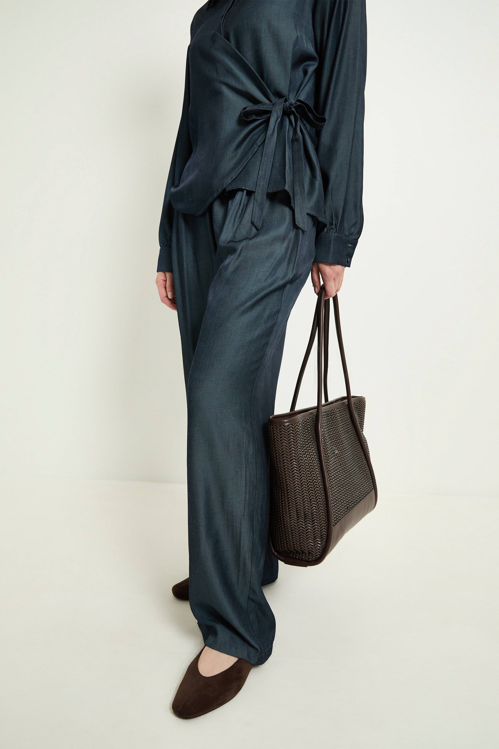 Wallis Ensemble Coordonné Pantalon Large Aspect Denim