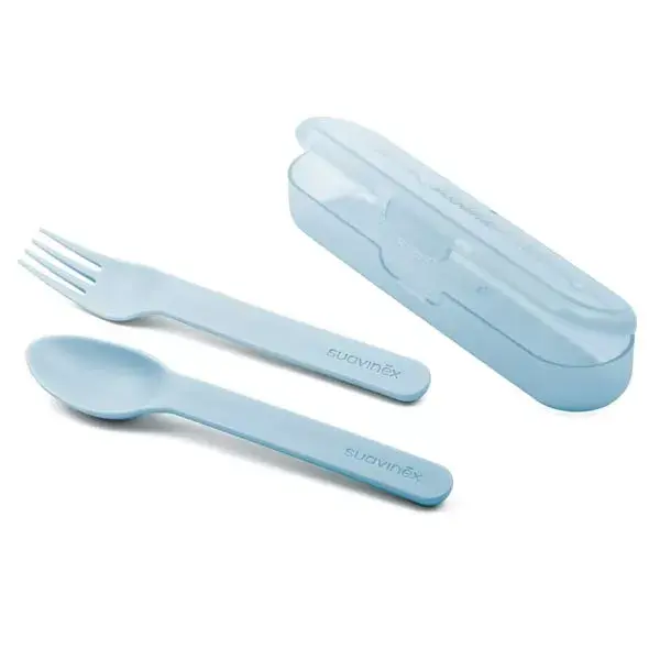 Conjunto de talheres Suavinex Food +12m Azul Floresta