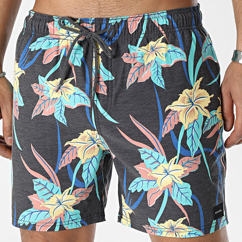 Short De Bain Combined Volley 04KMBO Gris Anthracite Chiné Floral