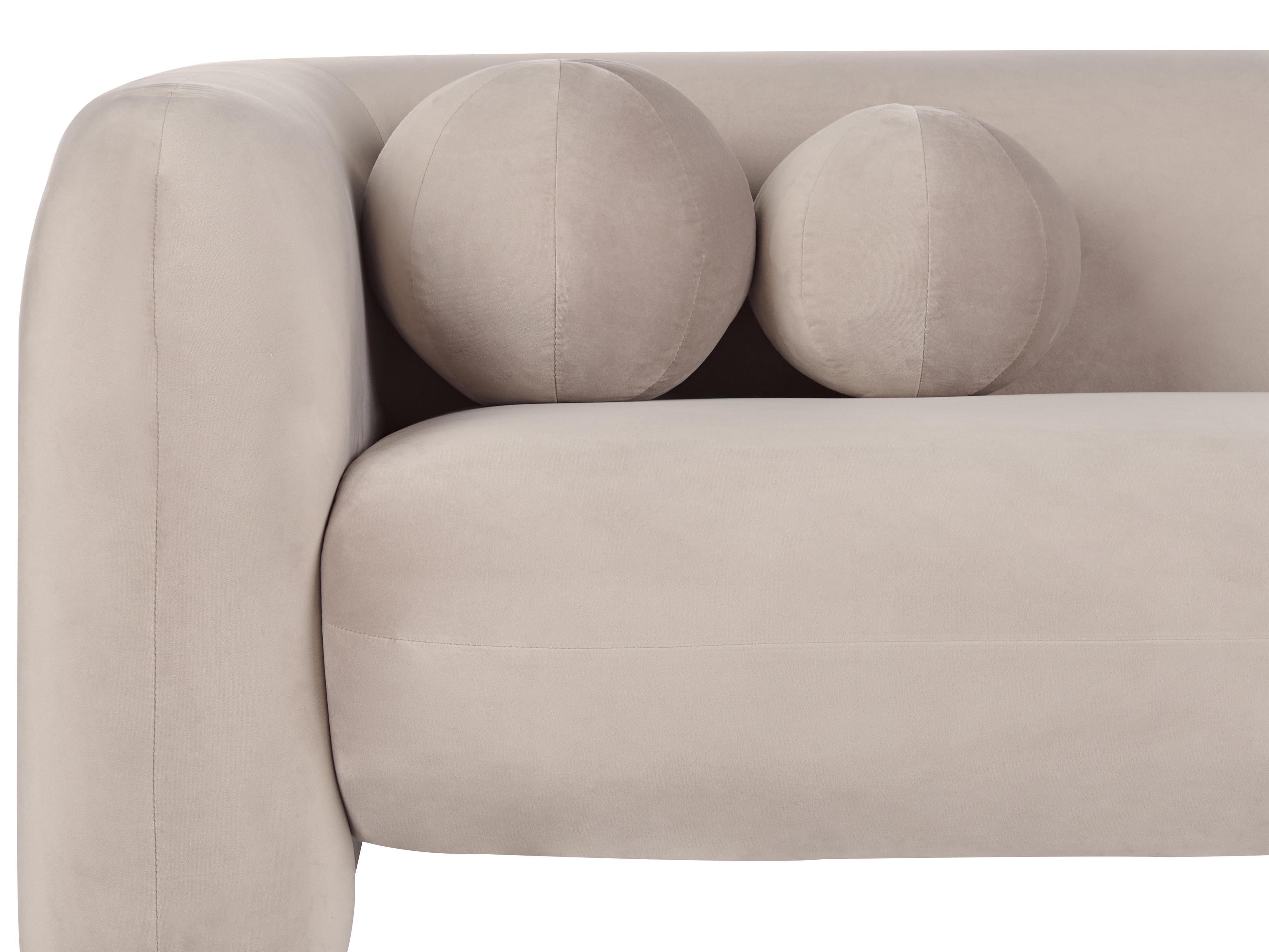 Bankenset 4-zits LEIREN Fluweel Taupe
