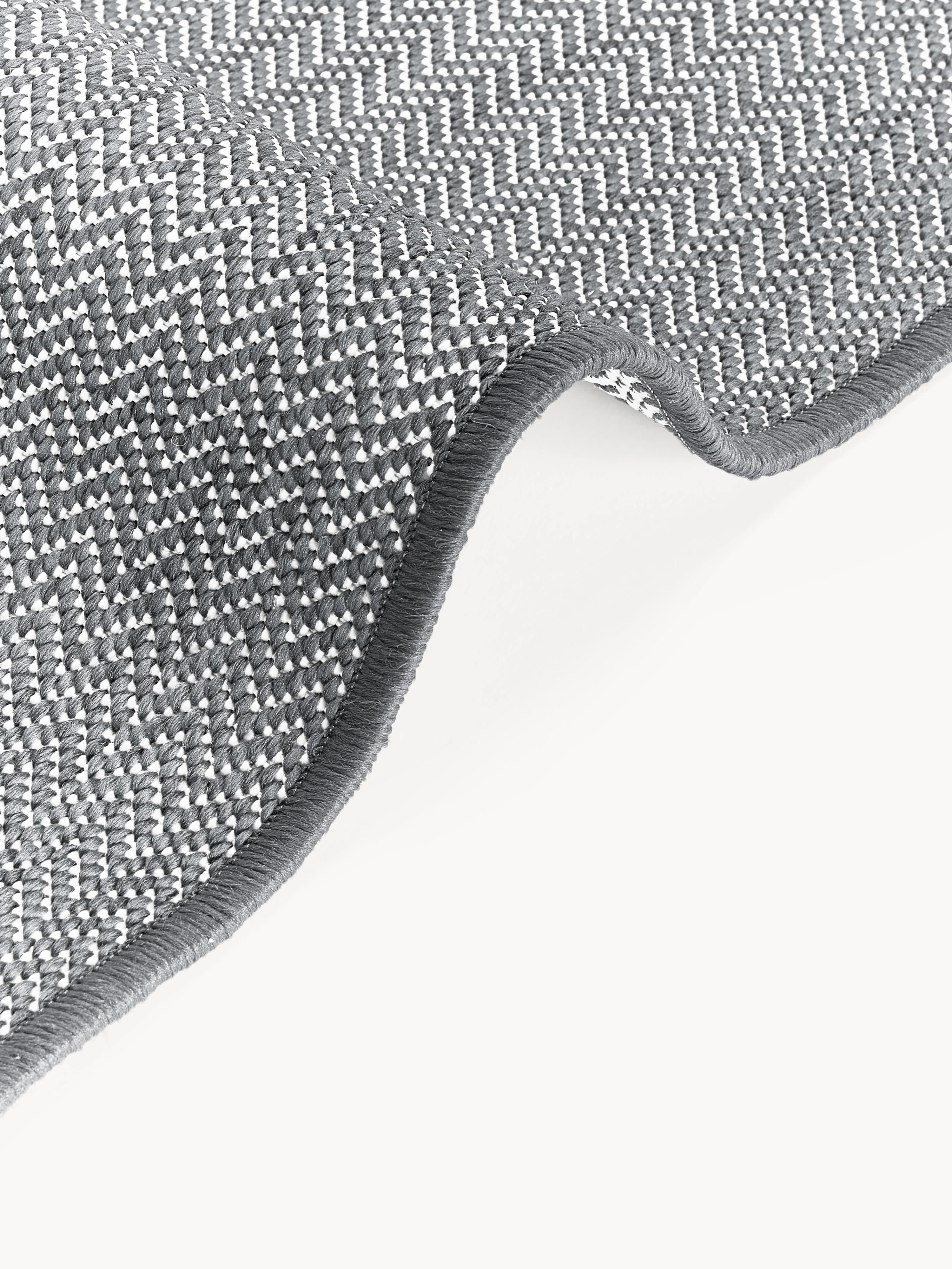 Indoor & outdoor dubbelzijdig vloerkleed Cort met zigzag patroon