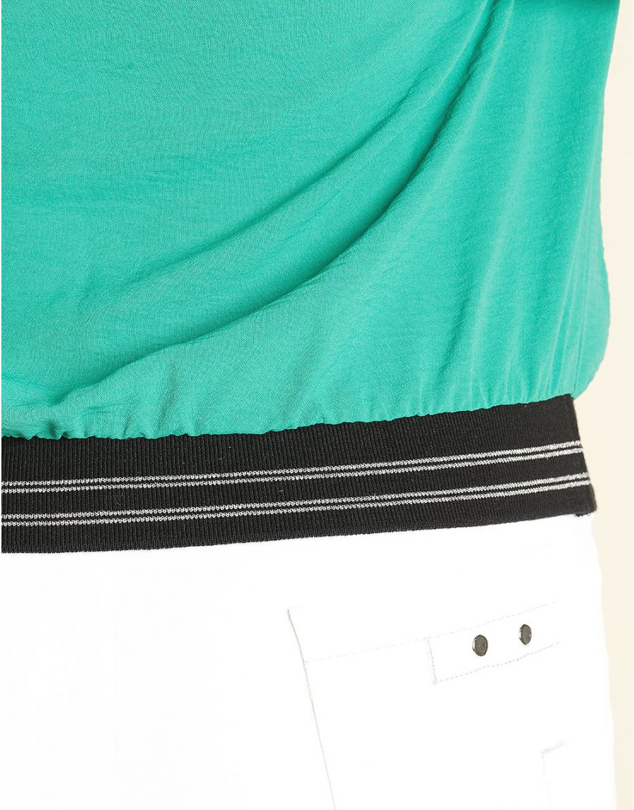 Top vert blousant