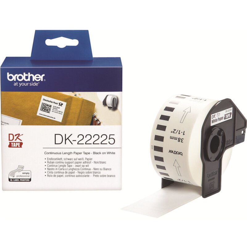 Etiquette papier continu 38 mm x 30,48 m Brother DK22225