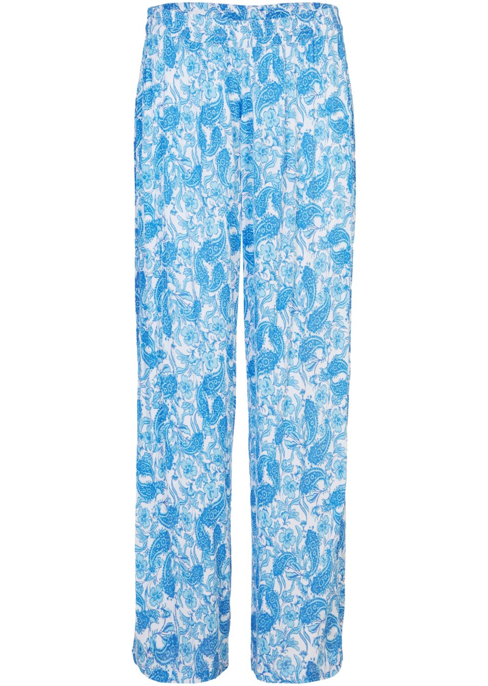 Pantalon palazzo froissé en viscose avec tour de taille élastiqué
