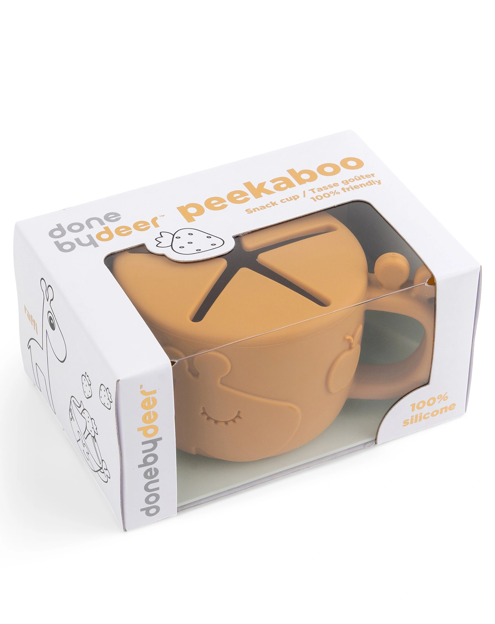 Silikon-Snackbecher PEEKABOO - RAFFI in senfgelb