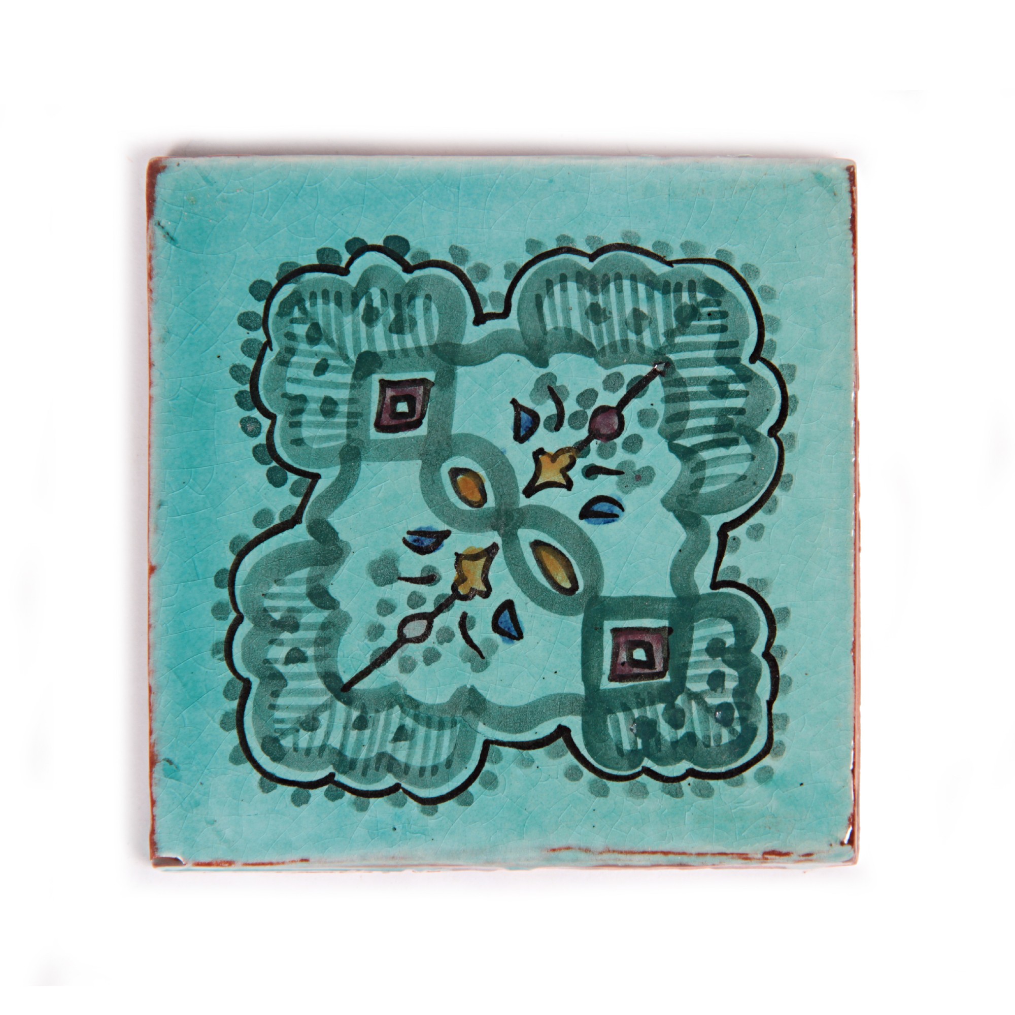 Fliese 'Dessin Turquoise', türkis, L 10 cm, B 10 cm von fischer's lagerhaus
