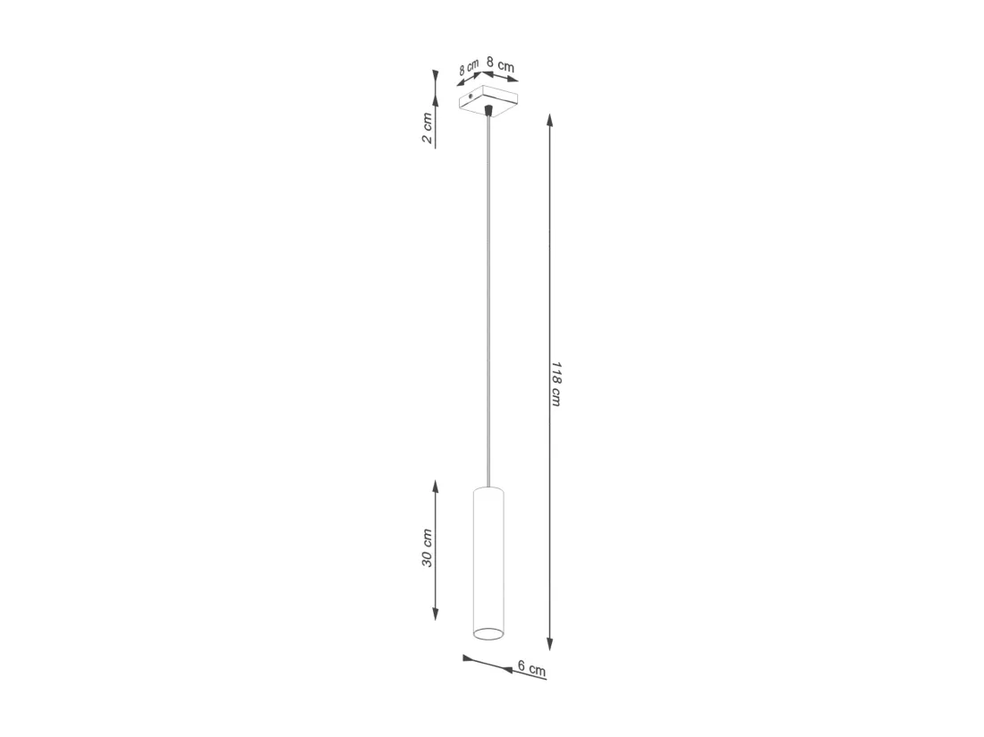 Lampe à suspension Lagos grenier en acier - 1 sources lumineuses - L.8 x H.118 cm - ocre rouge